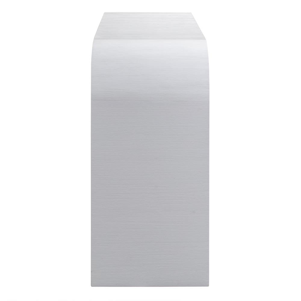 Elegant Curved White Console Table Perfect for Modern Entryways and Decor