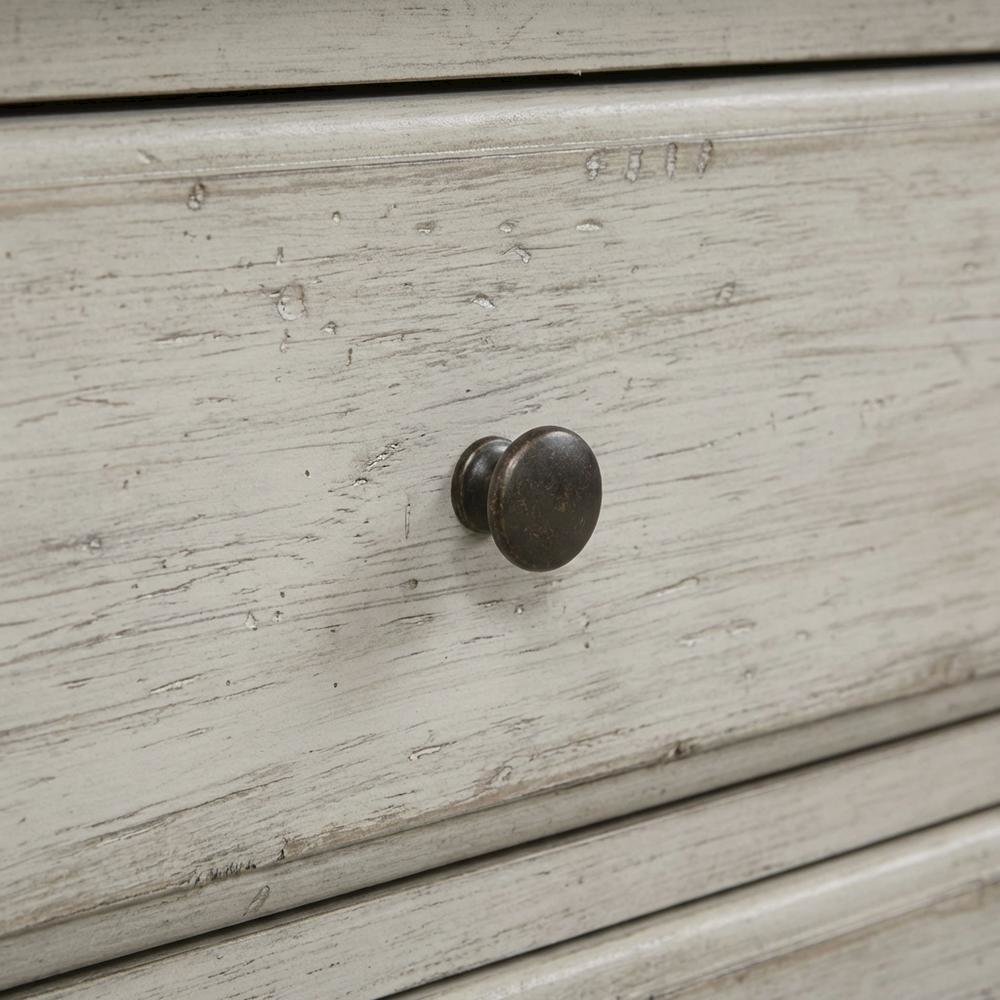 White Farmhouse Nightstand with Charging Station and Storage