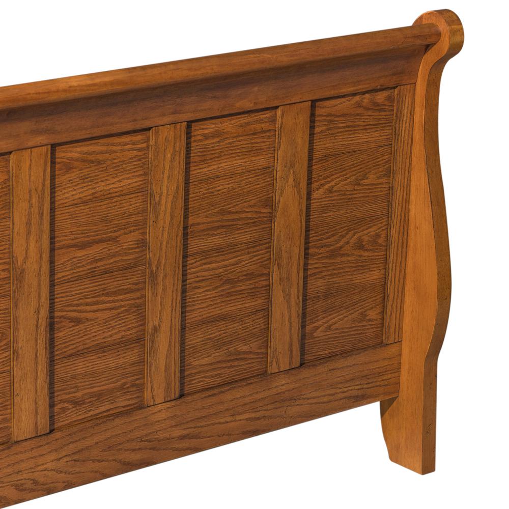 Grandpas Cabin Twin Sleigh Bed in Aged Oak