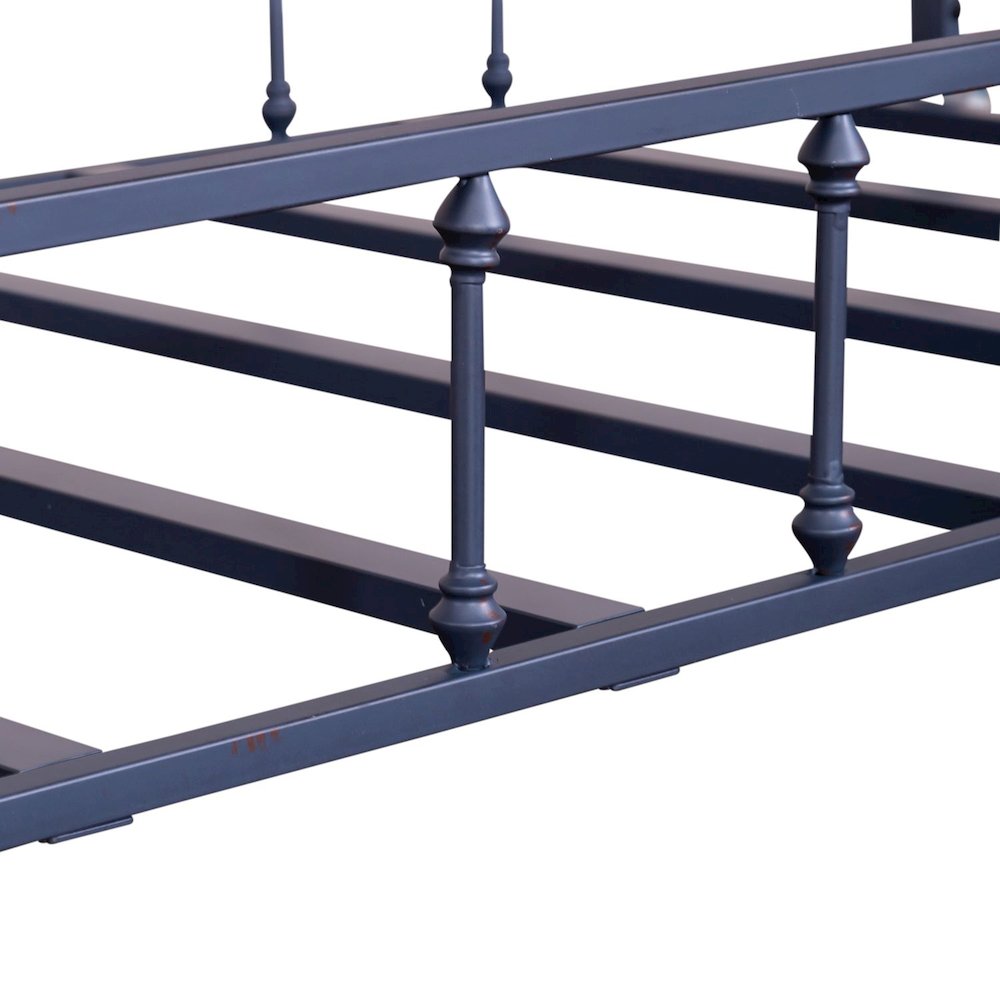Vintage Series Twin Metal Trundle with Casters - Navy Distressed Metal