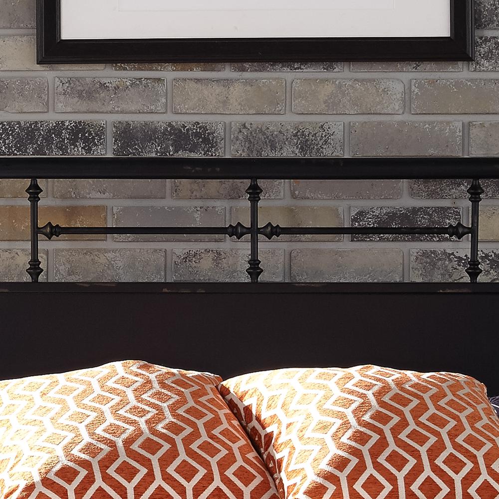 Vintage Series Queen Metal Bed - Black in Distressed Metal