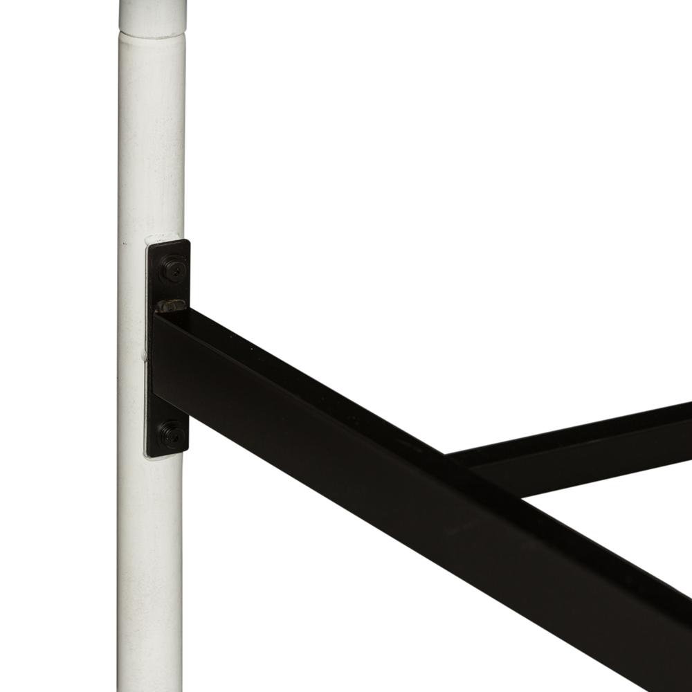 Vintage Series King Metal Bed - Antique White in Distressed Metal