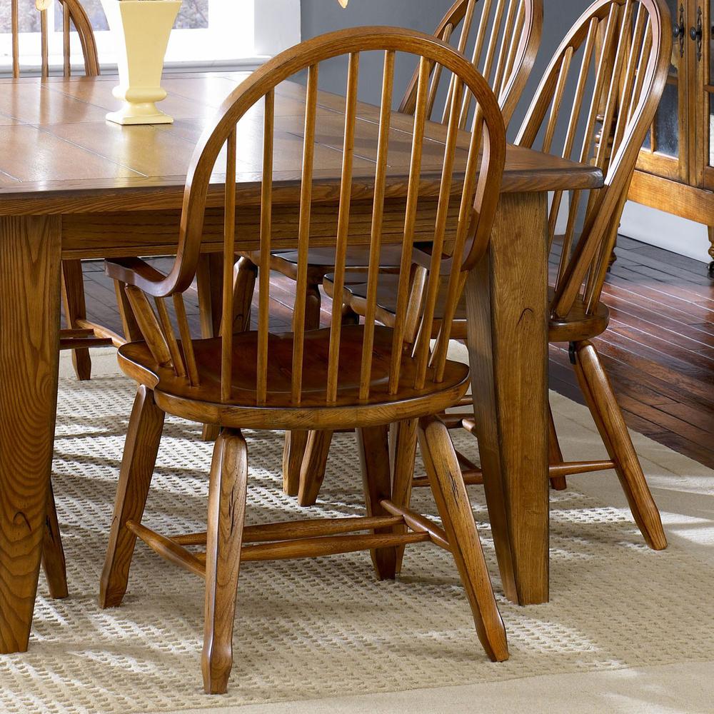 Treasures Bow Back Arm Chair - Oak in Rustic Oak