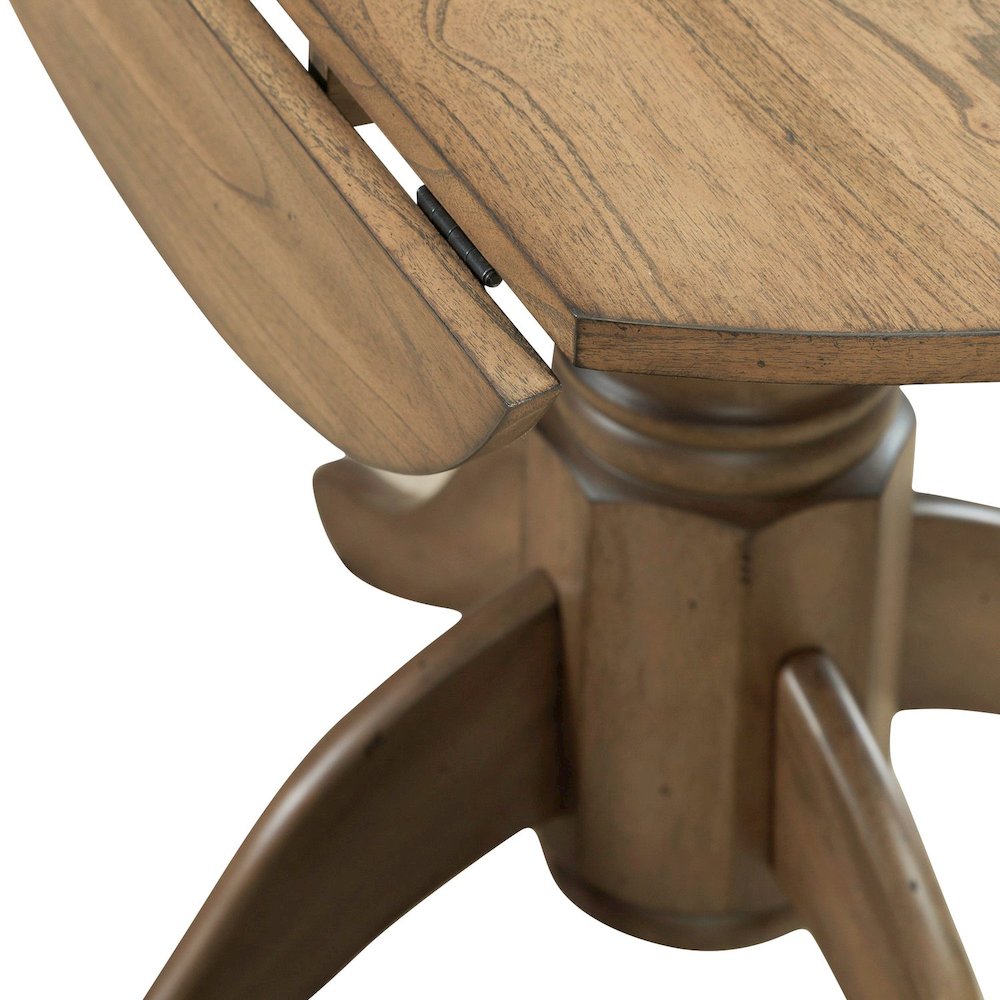 Brook Bay Round Drop Leaf Table Pedestal with Two 8" Drop Down Leaves