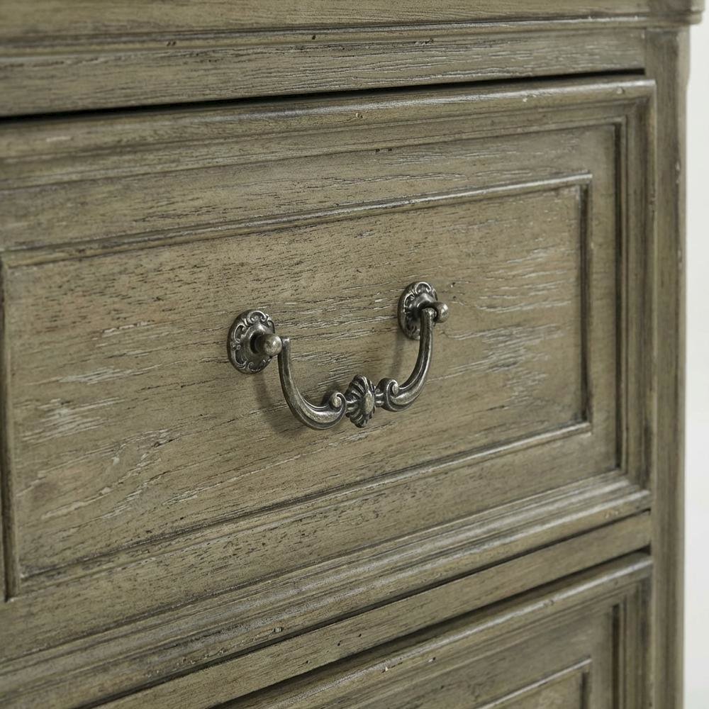 Weathered Bisque Nightstand with 2 Drawers and Traditional Design