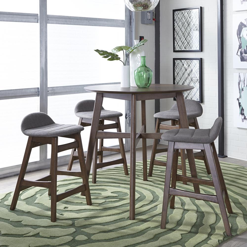 Space Savers 24 Inch Counter Chair - Grey (RTA)-Set of 2 in Satin Walnut
