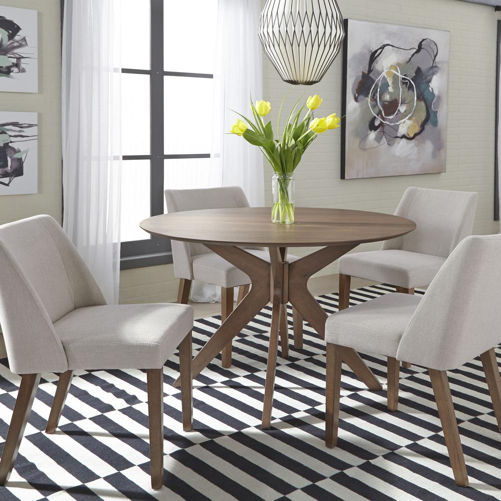 Space Savers Round Pedestal Table in Satin Walnut