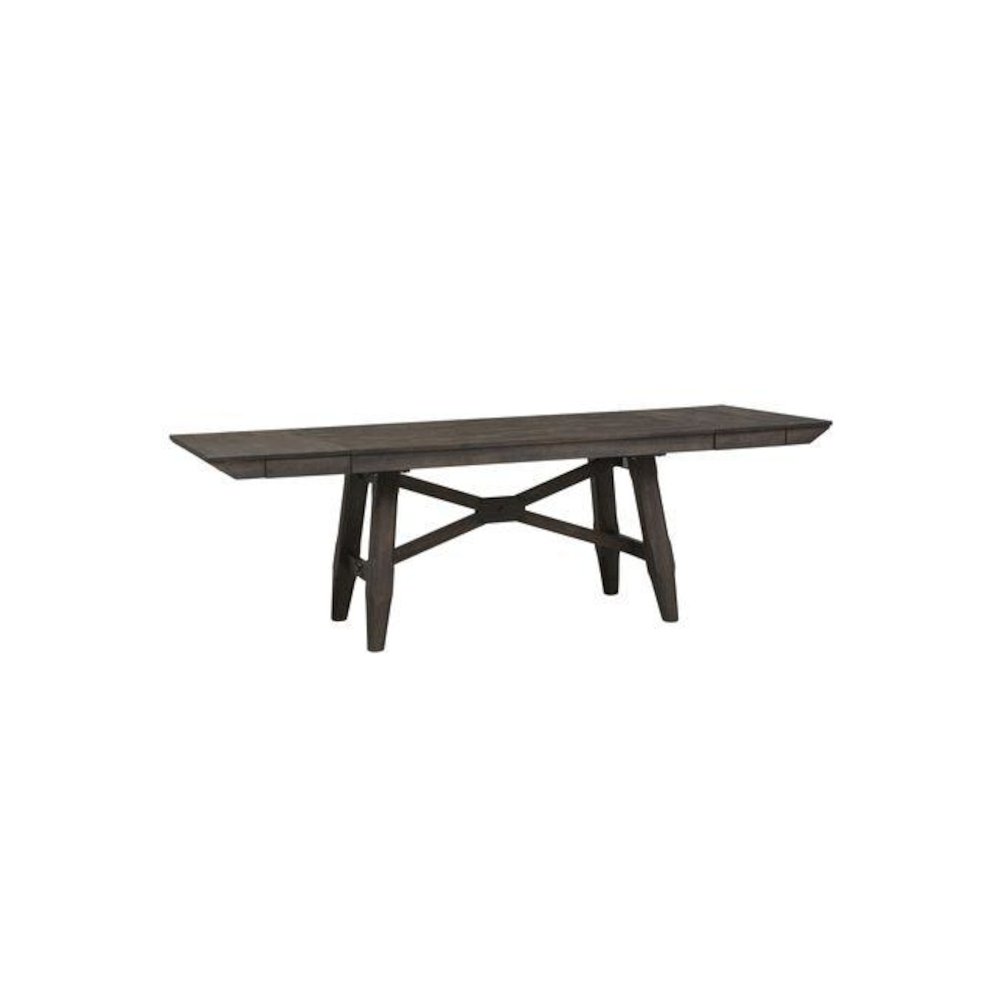 Brown Dining Table Set for 6 – Elegant Trestle Dining Room Table with Chairs