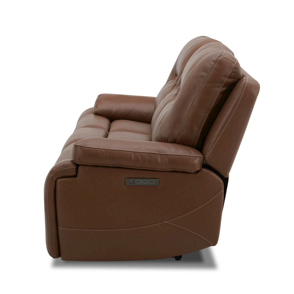 Cameron Power Recline Sofa & Loveseat with Charging Ports -Dakota Saddle Leather