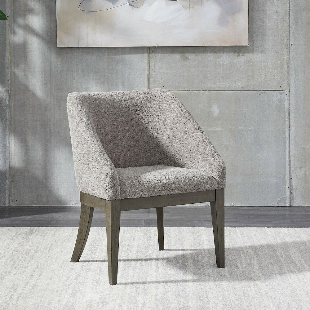 5 Piece Pedestal Table Dining Set with 4 Upholstered Chairs - Satin Espresso