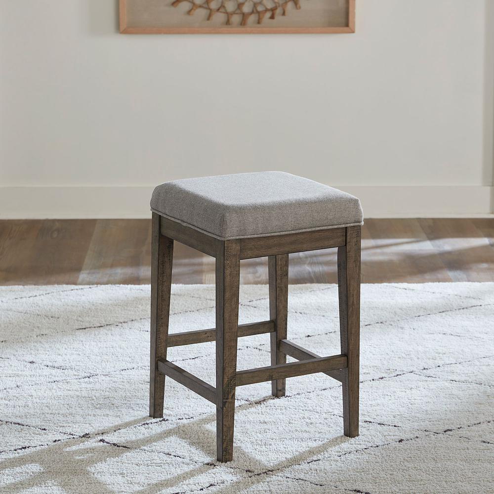 Arrowcreek Upholstered Console Stool in Weathered Stone