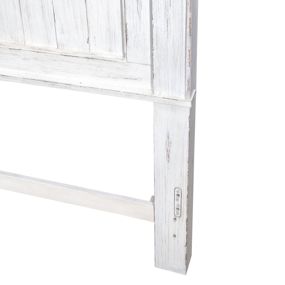King Mansion Headboard for Bed Frame Cottage - Riverstone White & Tobacco