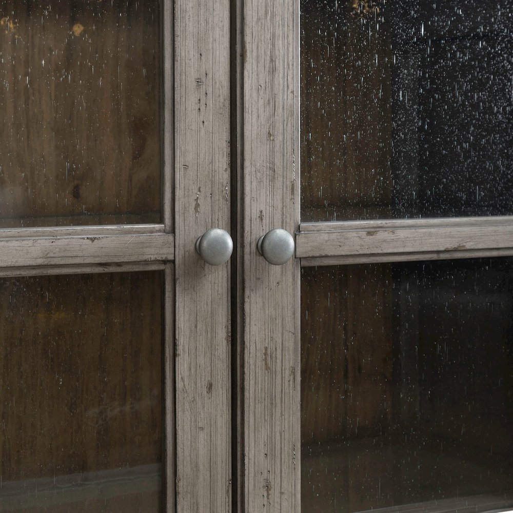 River Place River Place Curio Cabinet - Riverstone Gray & Tobacco