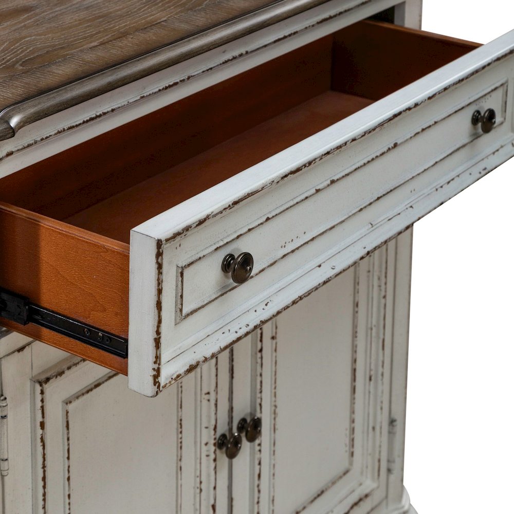 Accent Cabinet European Home Storage - Antique White & Weathered Bark Oak