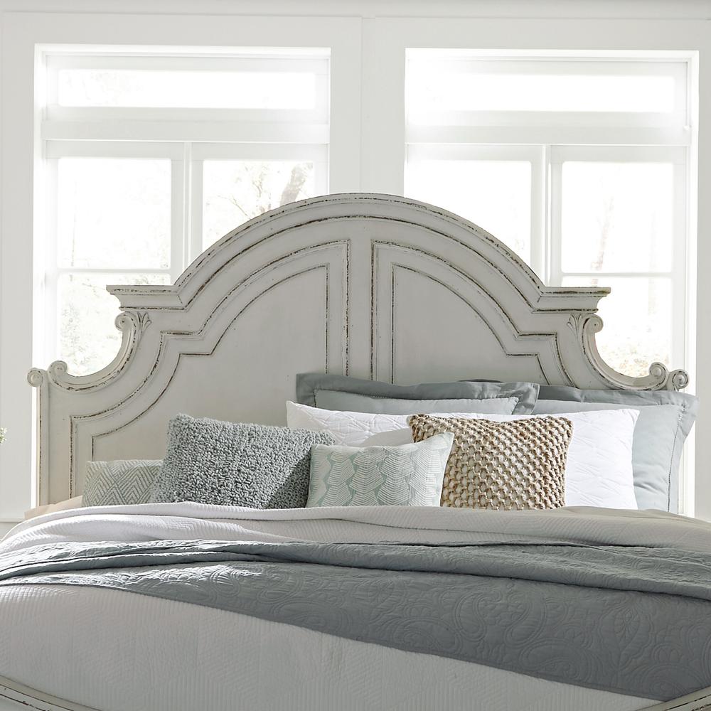Magnolia Manor King Panel Headboard in Antique White