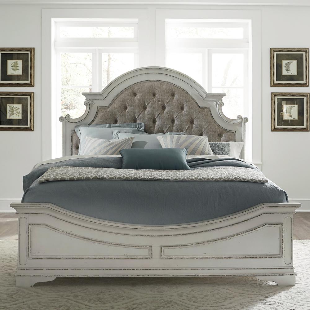 Magnolia Manor King Upholstered Bed in Antique White