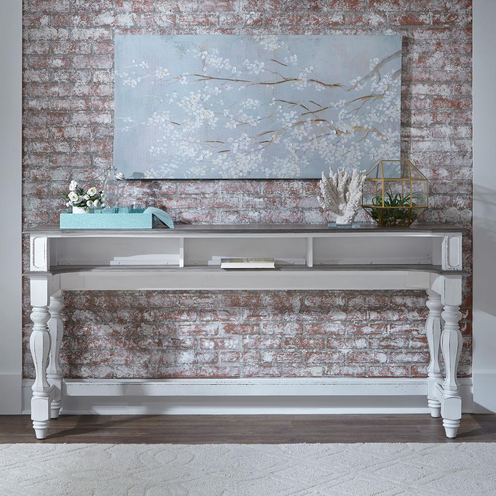 Magnolia Manor Console Bar Table in Antique White