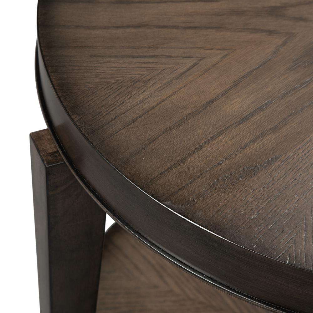 Penton Round End Table in Espresso Stone