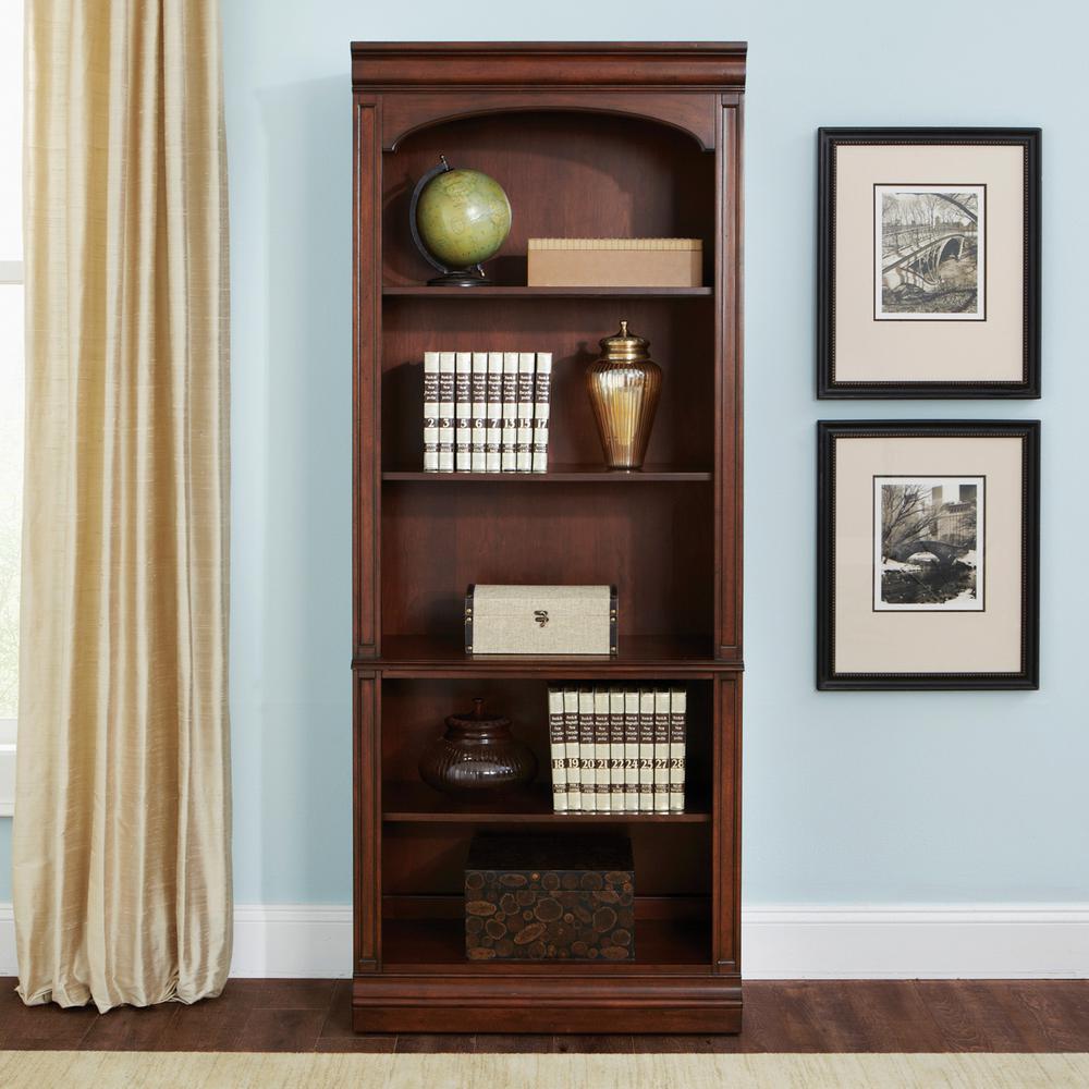 Brayton Manor Jr Executive Open Bookcase in Cognac