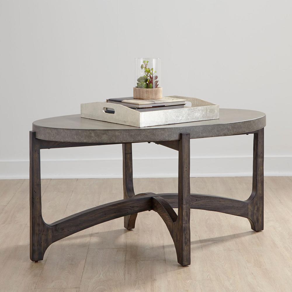 Cascade Oval Cocktail Table in Wirebrush Rustic Brown