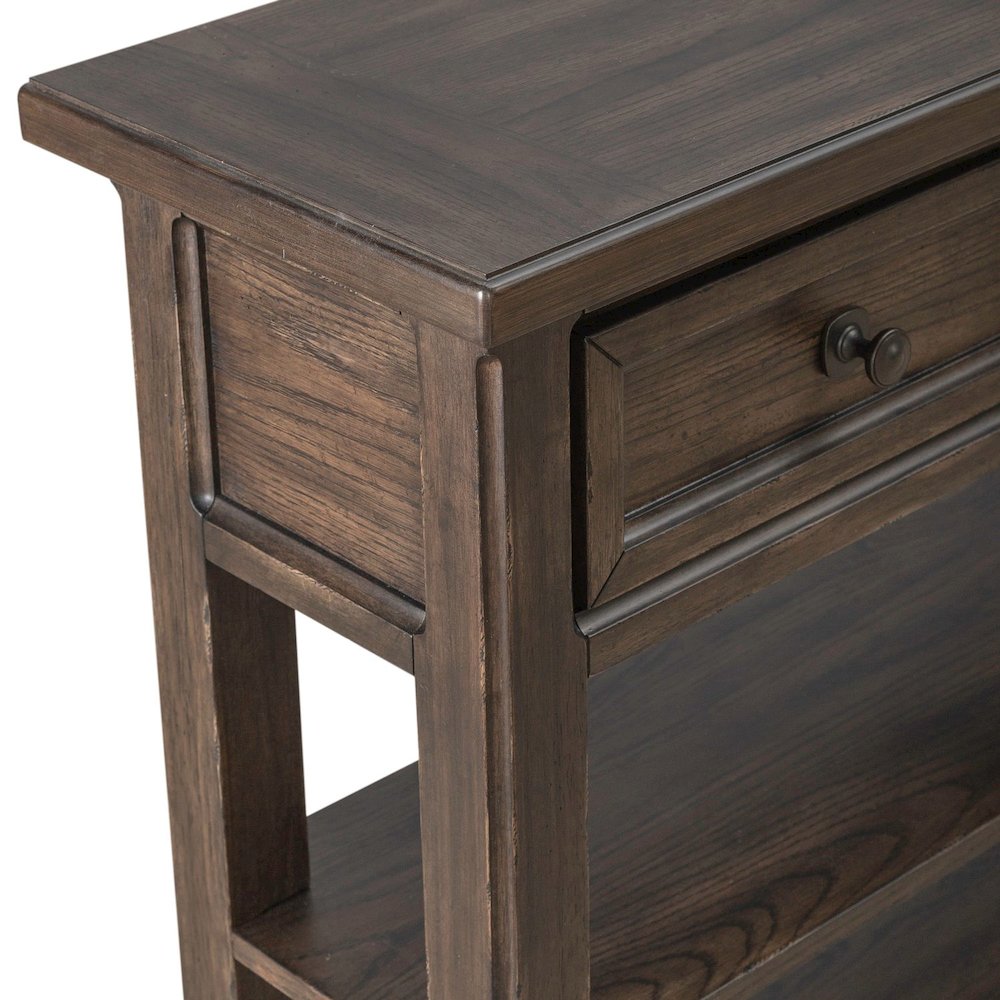 Paradise Valley Hall Console Table Traditional - Saddle Brown Oak Wood