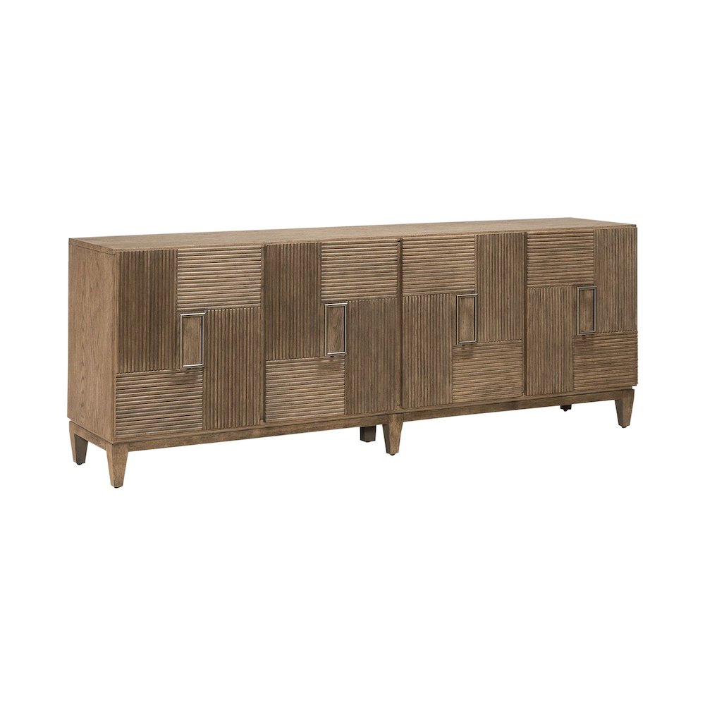 Serenity 82 Inch Accent TV Console for Living Room - Burnished Beige