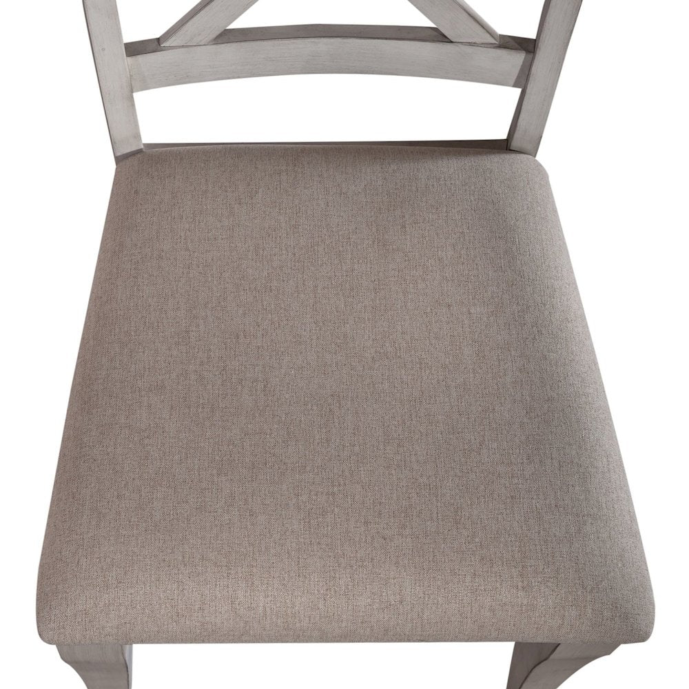 Ocean Isle Upholstered X Back Side Chairs - Set of 2 Seating - Antique White