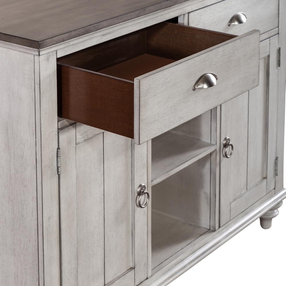 Ocean Isle Buffet in Antique White w/ Weathered Pine
