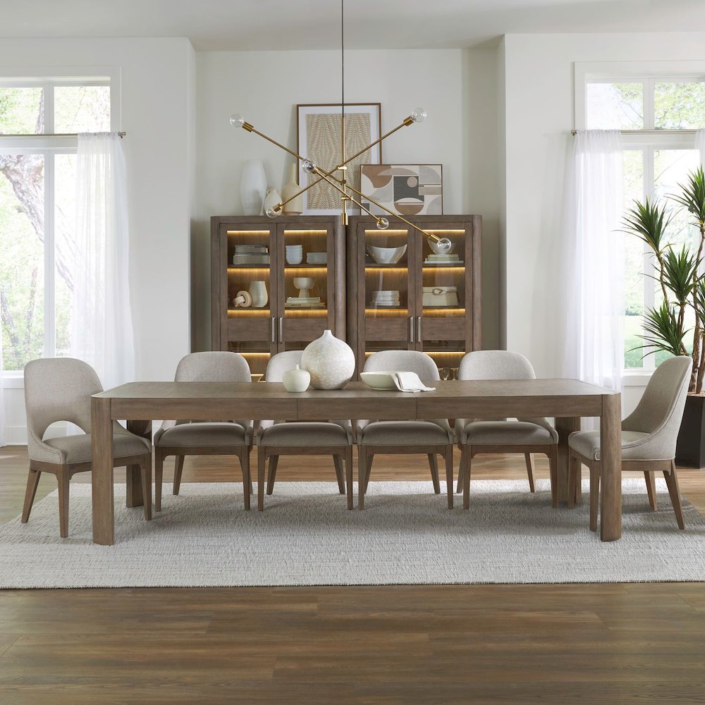 7 Piece Rectangular Dining Room Table with 6 Chairs Set - Burnished Clay