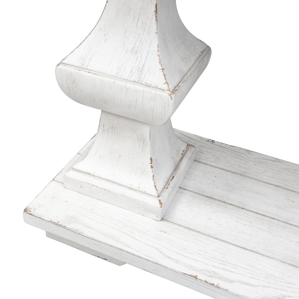 Sedona Sofa Table in Heavy Distressed White w/ Gravel Top