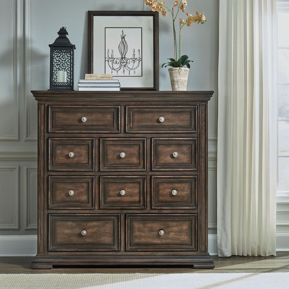 Big Valley 10 Drawer Chesser in Brownstone w/ Heavy Distressing
