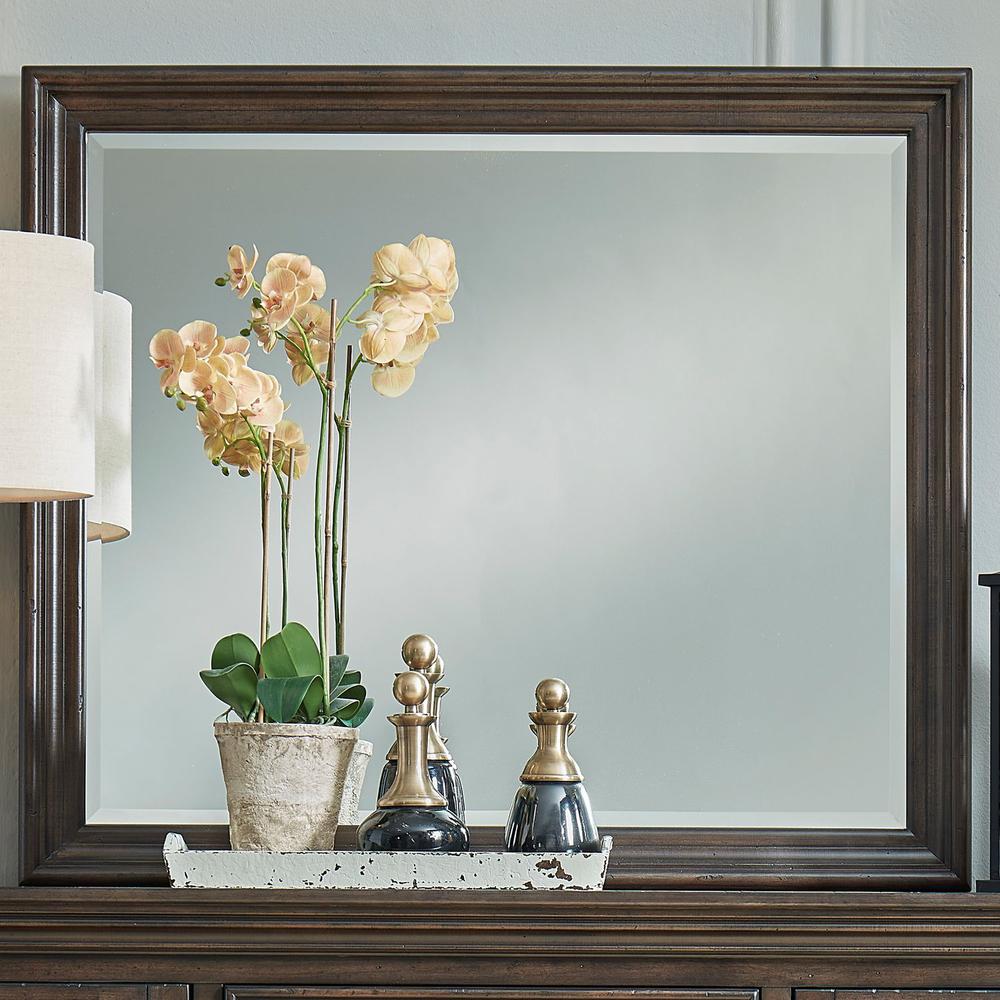 Big Valley Mirror in Brownstone w/ Heavy Distressing