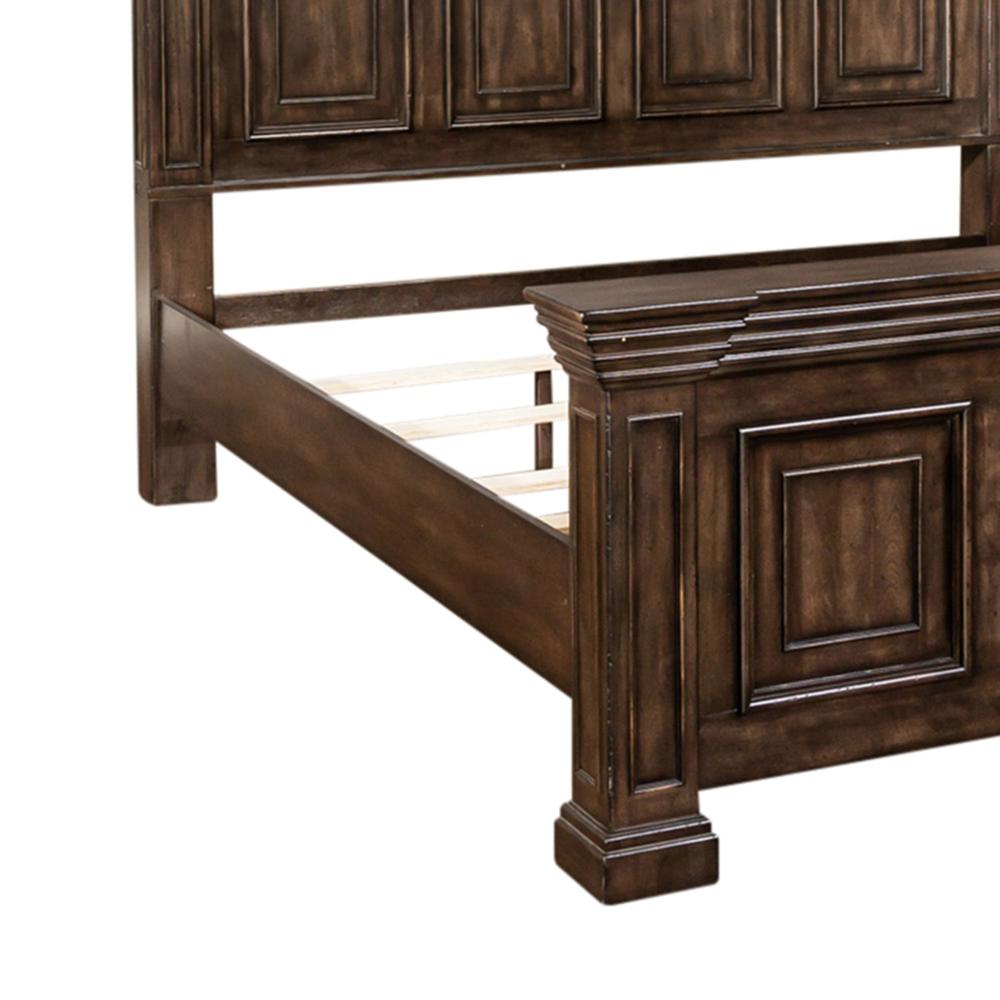 Big Valley King Panel Bed in Brownstone w/ Heavy Distressing