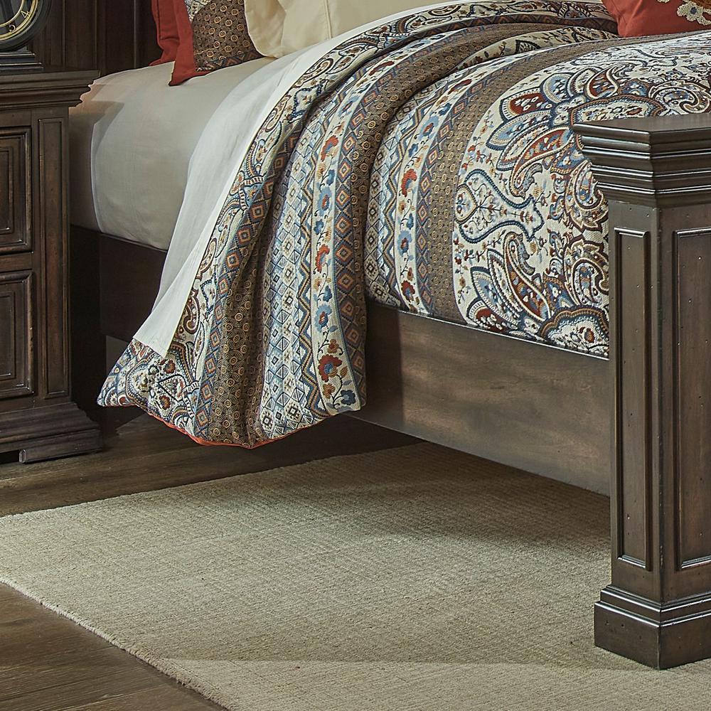 Big Valley Queen Panel Bed in Brownstone w/ Heavy Distressing