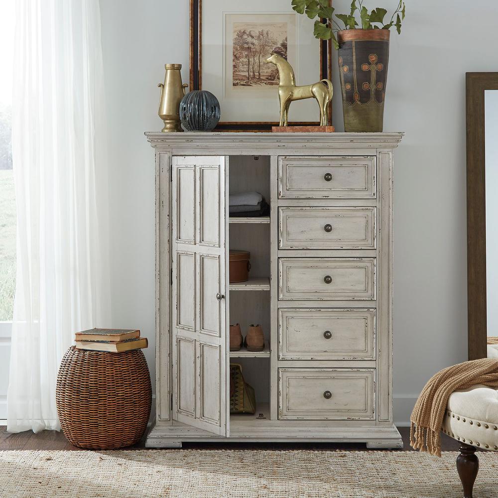 Big Valley Door Chest in Whitestone w/ Heavy Distressing