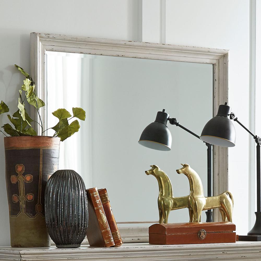 Big Valley Mirror in Whitestone w/ Heavy Distressing