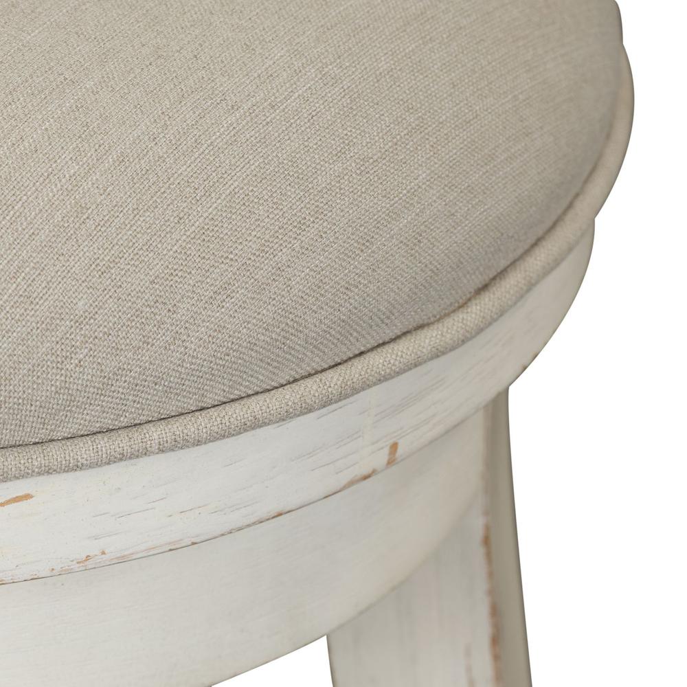 Modern Farmhouse Console Swivel Stool in Flea Market White w/ Heavy Distressing