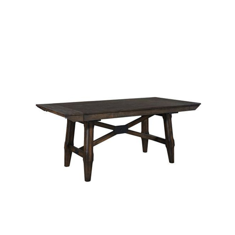 Double Bridge 5 Piece Trestle Table Set in Dark Chestnut