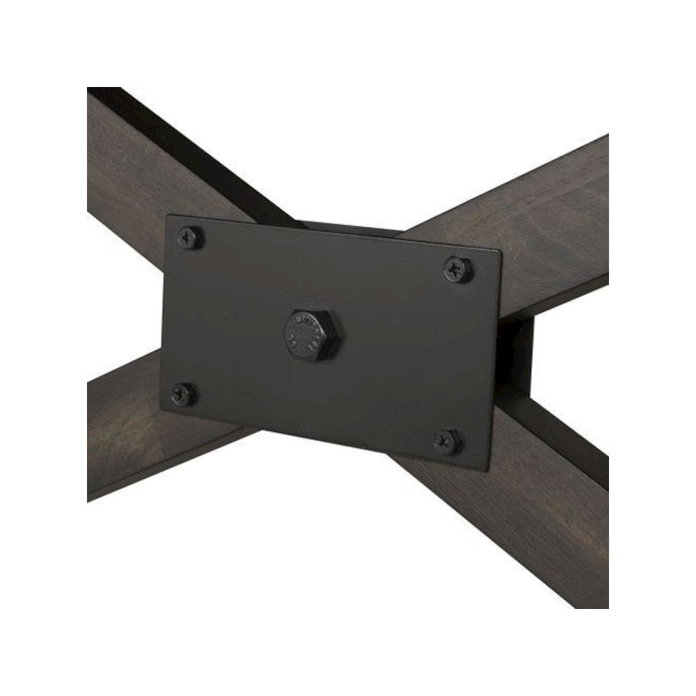 Double Bridge 6 Piece Trestle Table Set in Dark Chestnut