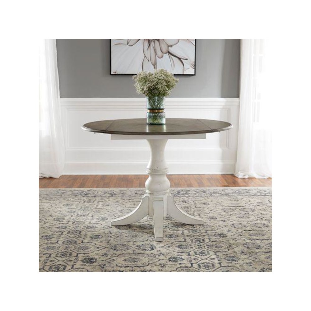 5 Piece Drop Leaf Table Dining Room Set with 4 Ladder Back Side Chairs