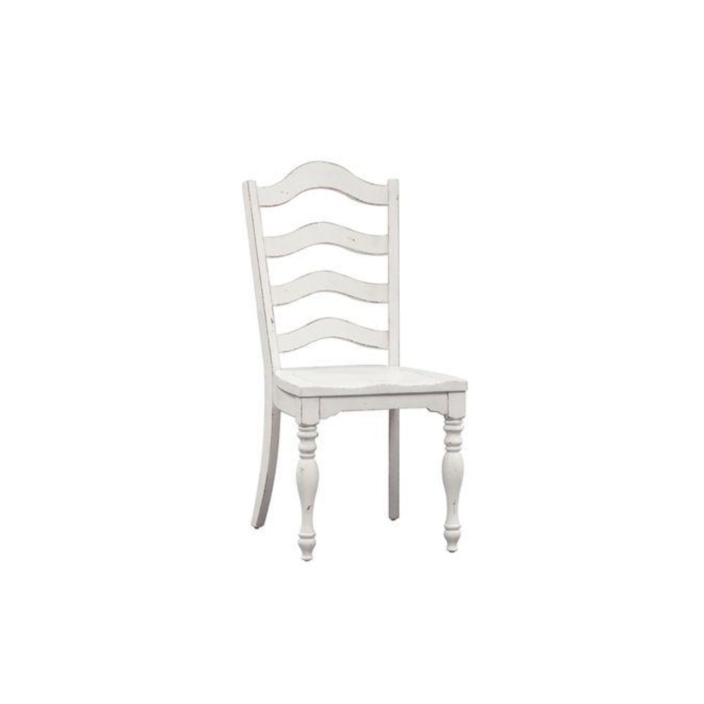 7 Piece Leg Table Dining Room Set with 6 Ladder Back Chairs
