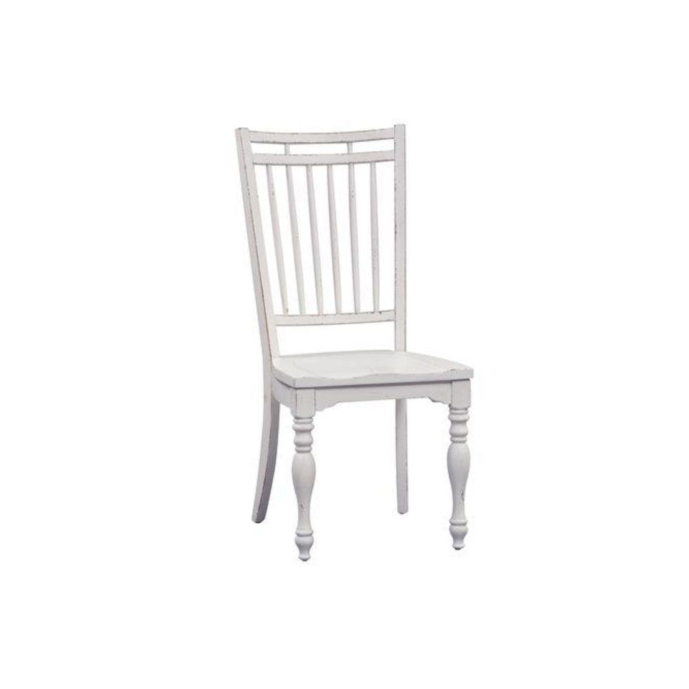 5 Piece Leg Table Dining Set with 4 Back Chairs - Antique White & Weathered Bark