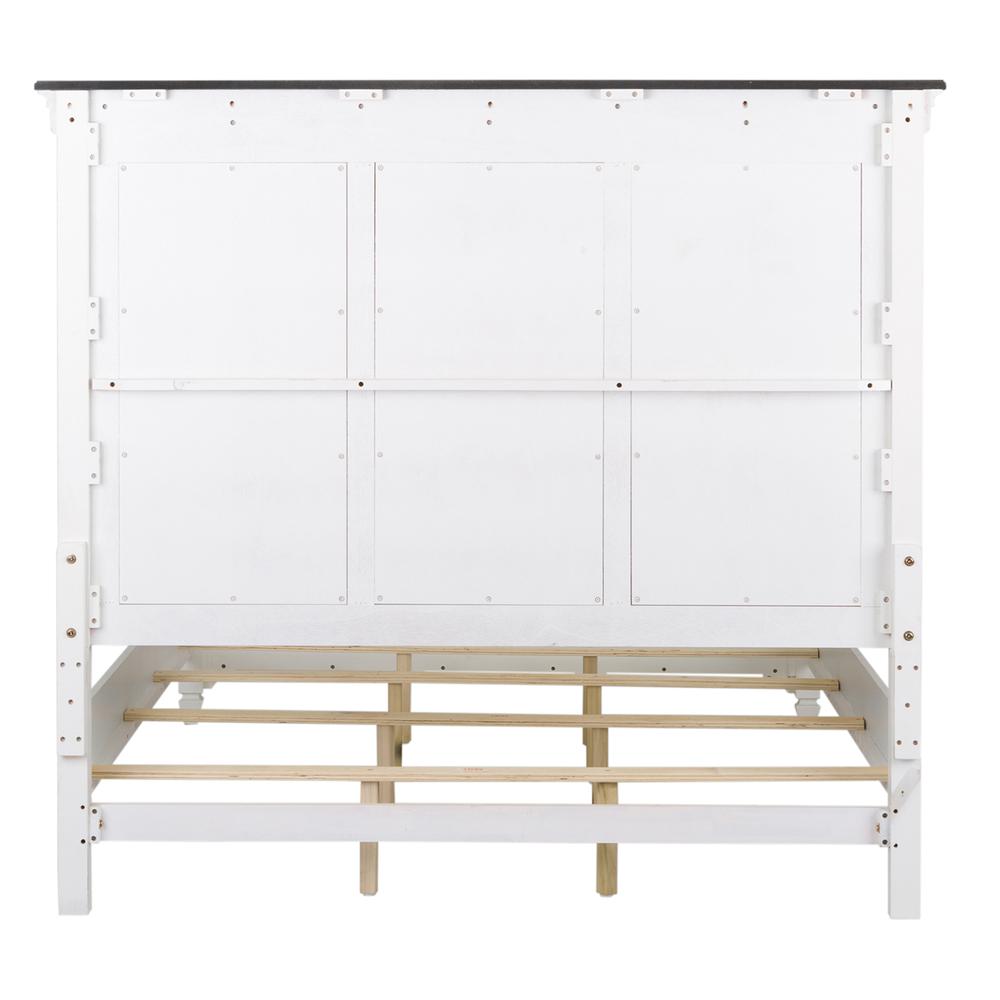 Allyson Park King Panel Bed in Wirebrushed White w/ Charcoal Top