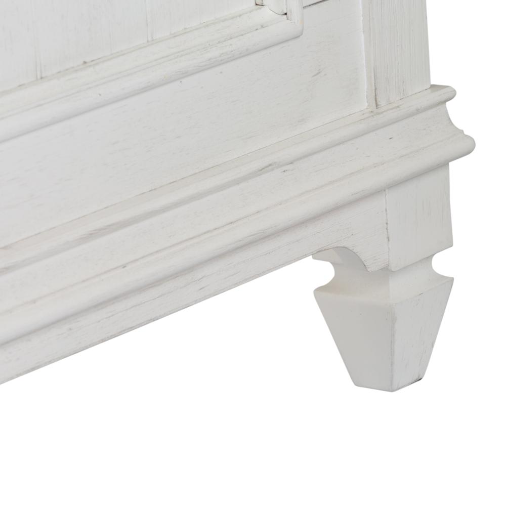 Allyson Park Queen Panel Bed in Wirebrushed White w/ Charcoal Top