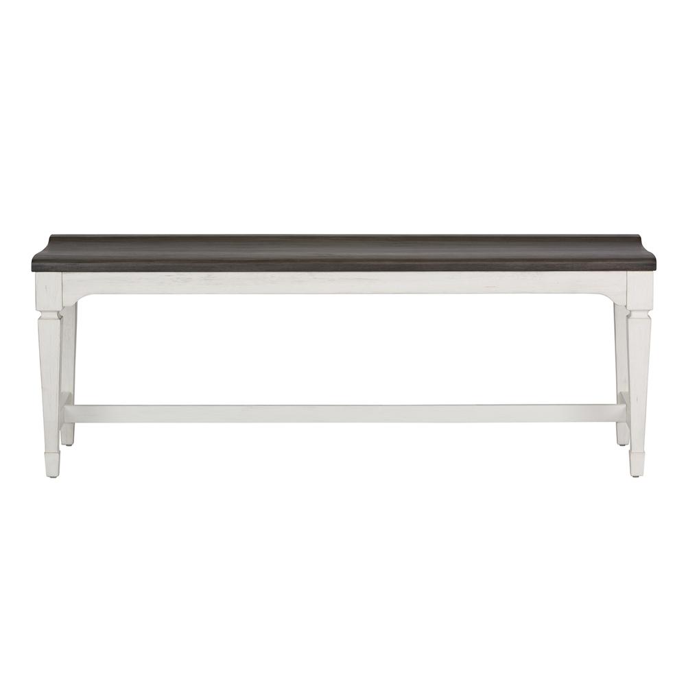Allyson Park 6 Piece Rectangular Table Set in Wirebrushed White w/ Charcoal Top