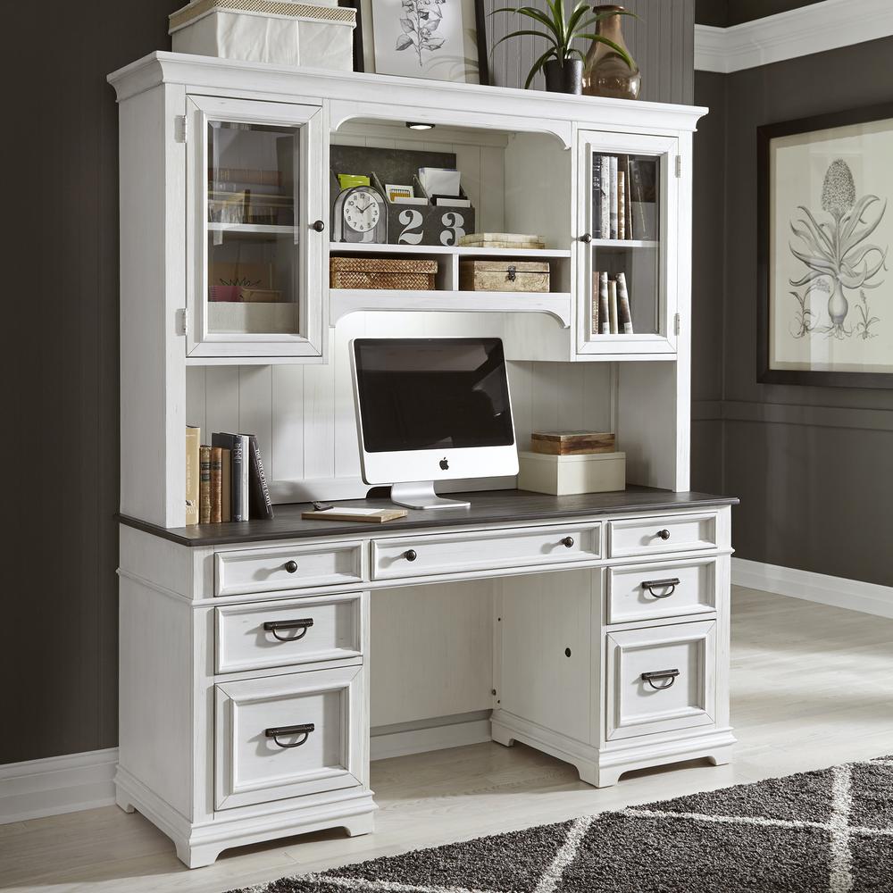 Allyson Park Allyson Park complete desk set in Wirebrushed White w/ Charcoal Top