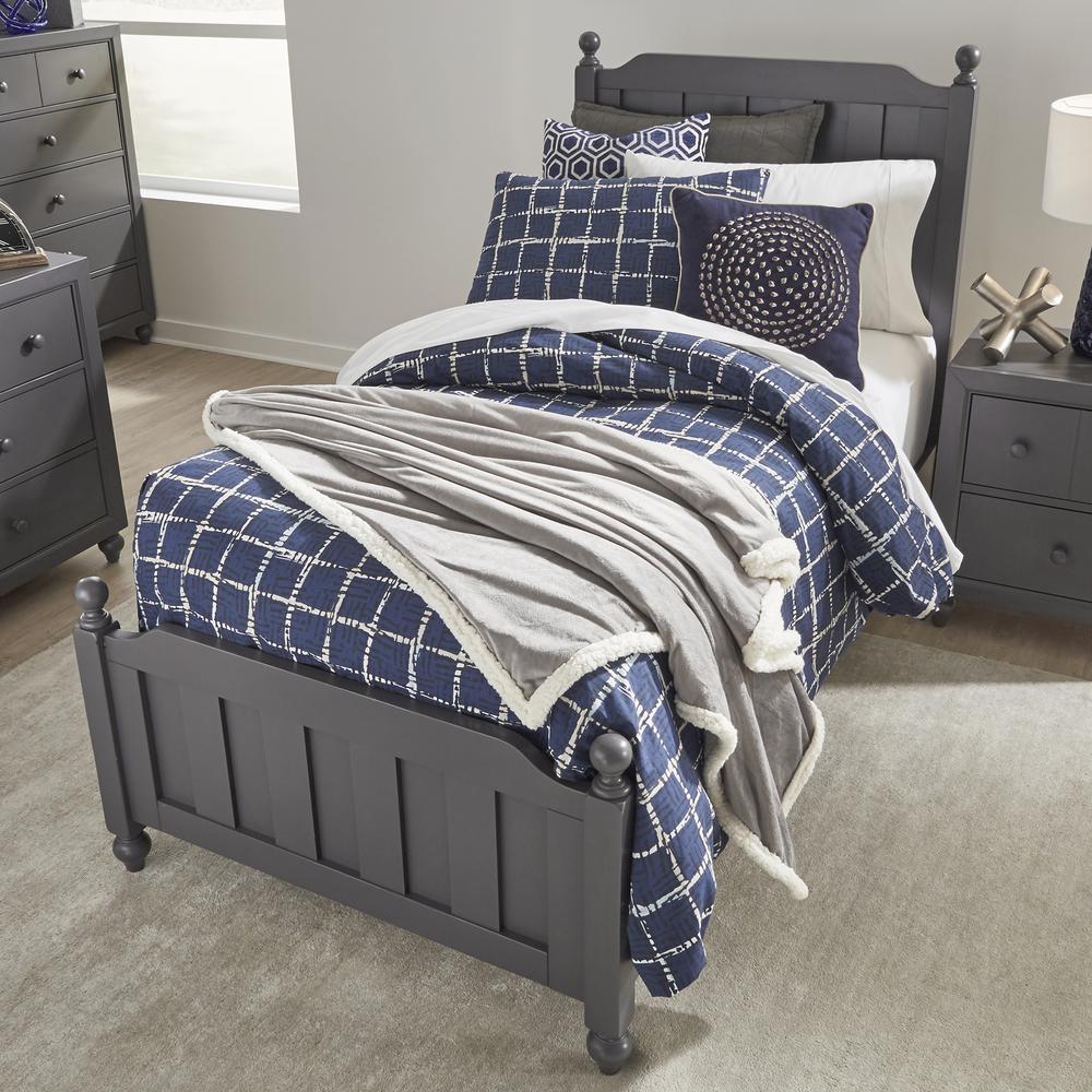 Cottage View Twin Panel Bed in Dark Gray