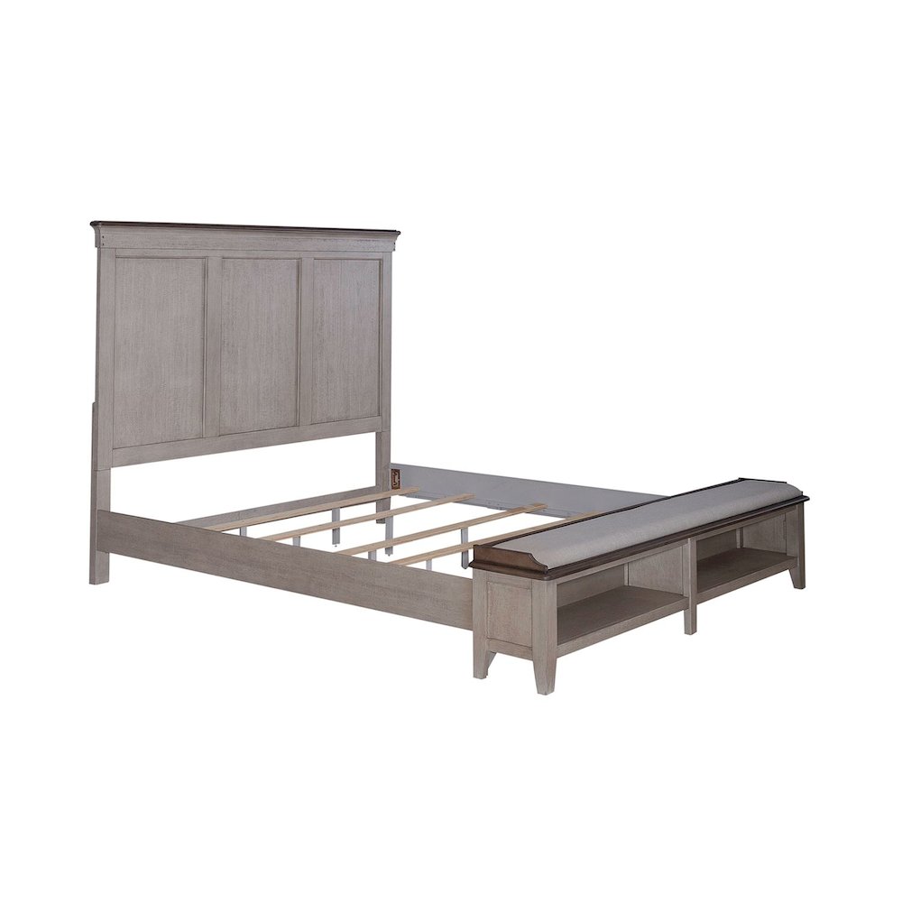 Ivy Hollow California King Storage Bed - Weathered Linen & Taupe Tops