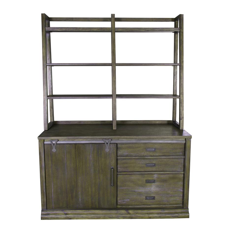 Stone Brook Complete 3 Piece Desk in Rustic Saddle