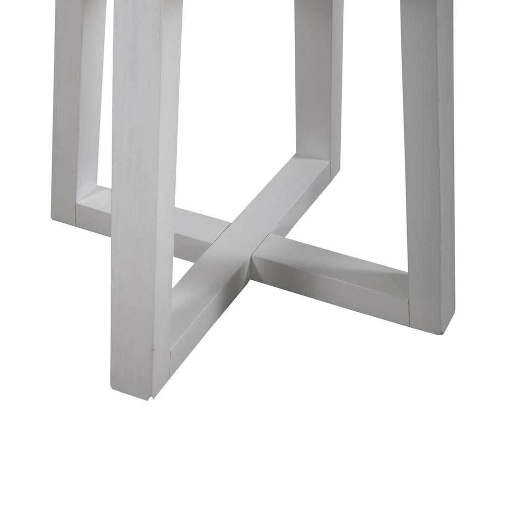 Round End Table Contemporary White in Two-Tone Shell White